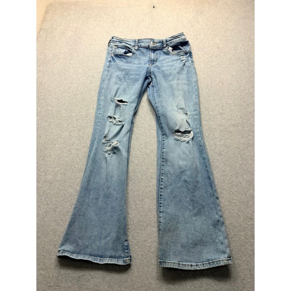Aeropostale Artist Flare Distressed Light Wash Jeans Women Size 10 Regular
